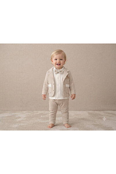 Efemkids 4-Piece Embroidered Boys' Set 0-3 Months, 3-6 Months, 6-9 Months, 9-...
