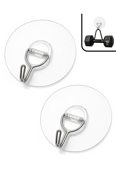 JİLDAAN Heavy Duty Transparent Adhesive Wall Hooks, Holds Up to 10kg, No Dril...
