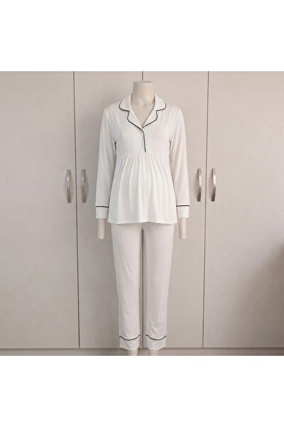 Generic Women's Maternity Pajama Set 2-Piece Nursing Sleepwear Long Sleeve To...