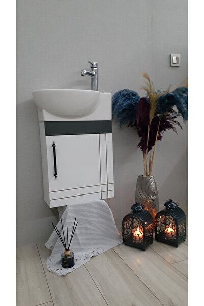 ALVİT Mini Wc Banyo Dolabı Lavabolu