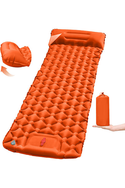 Choice LT-88Orange وسادة نوم للتخييم في الهواء الطلق قابلة للطي على الشاطئ مع...