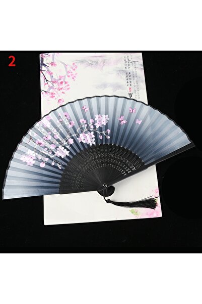 Choice10 2 1Pc Vintage Silk Folding Fan Retro Chinese Japanese Bamboo Folding...