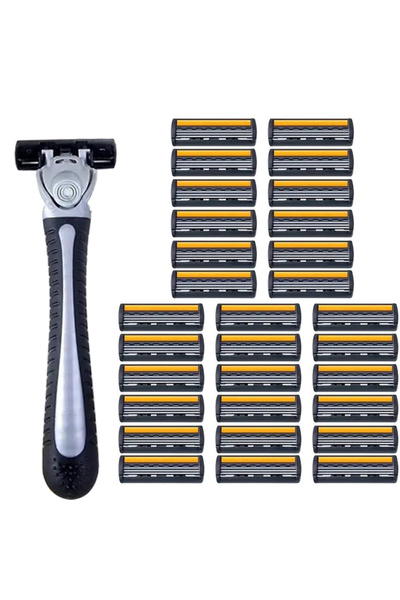 Choice7 1 holder 30 blades Handle Manual Profession Face Care Beard 3-Layers ...