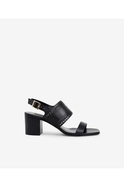 Yargıcı Laser Cut Leather Heeled Shoes