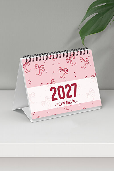 Eldesen Tasarım 2027 Masa Takvimi Spiralli A6 (15x12cm) Orta Boy / Resmi Tati...