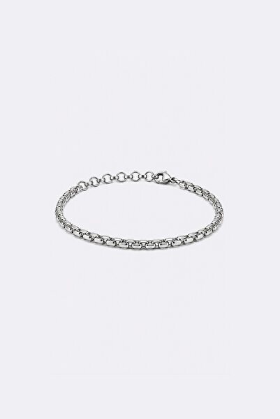 Avva Erkek Gümüş Rengi %100 Çelik Bileklik B009629