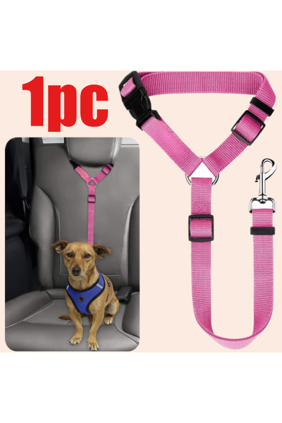 Choice pink Solid Color Pet Car Seat Belt Nylon Lead Leash Backseat Safety Be...
