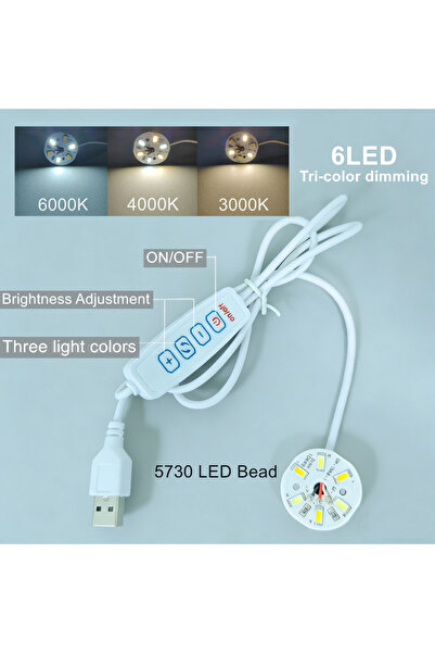 Choice23 4 قطع مصابيح LED ثلاثية الألوان بـ 6 مصابيح، 5 فولت USB، عالية السطو...