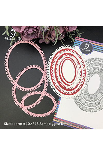 Choice oval Alinacutle Metal Cutting Die Cut Tear Drop Nesting Oval Frame Scr...