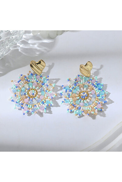 Choice Colored Boho Trendy Irregular Heart Sunflower Seed Beads Drop Earrings...