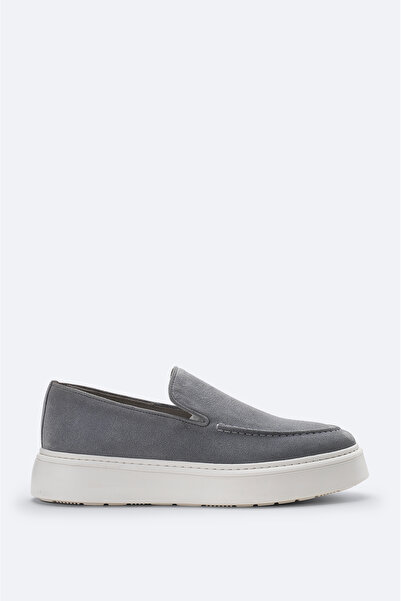 Avva Men's Gray 100% Suede Lightweight Loafer Shoes A51Y8006
