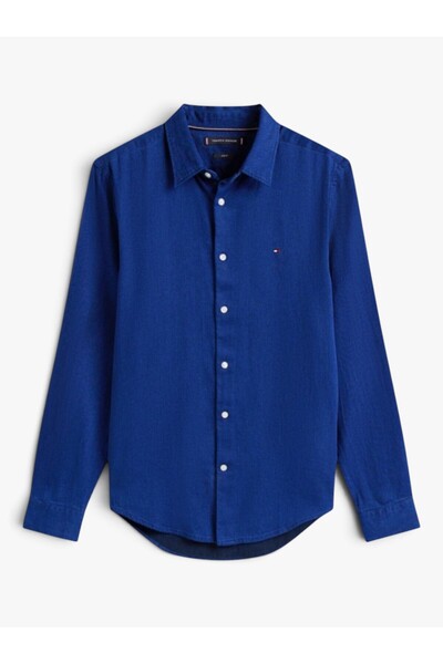 Tommy Hilfiger Pamuklu Slim Fit Klasik Yaka Uzun Kollu Gömlek Erkek GÖMLEK MW...