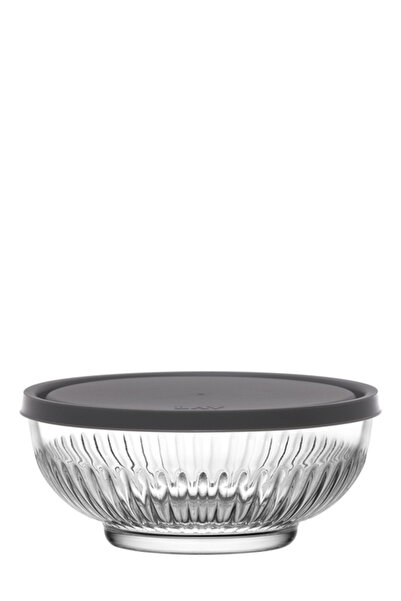 LAV Tokyo Glass Storage Container Single Medium Size 600 ml Round Gray Plasti...