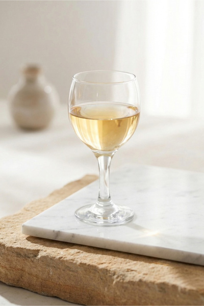 LAV Misket Cam Beyaz Şarap Kadehi 6'lı 170 ml Ayaklı (Meşrubat/Su Bardağı)
