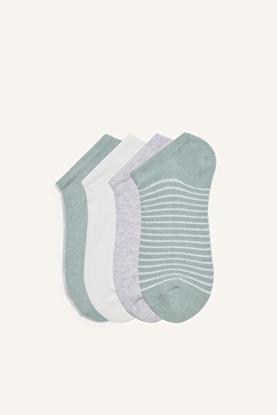 DeFacto Women's Invisible 5-Piece Cotton Sneaker Mixed Socks I3472Axns
