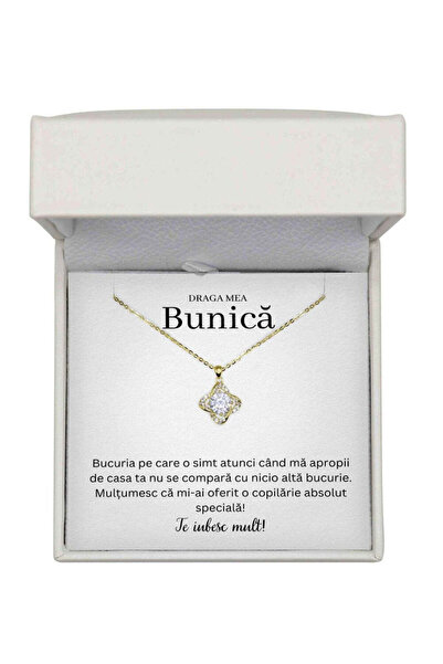 The Jewel Heart Colier Love Knot de dragoste pentru bunică de Ziua Ei, cu mes...