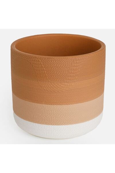 BAMI NETWORK Masca Ghiveci din Ceramica Teracota, Ecru, 14x12.5cm – Suport De...
