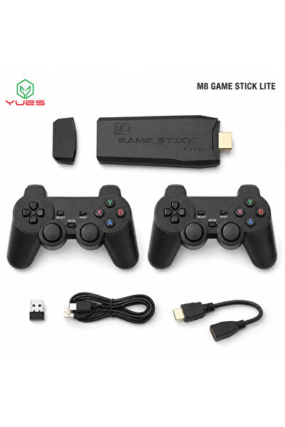 YUES M8 Retro Oyun Konsolu | 4K HDMI Uyumlu, 64 GB Ön Yüklü Oyun Arşivi, Çift...