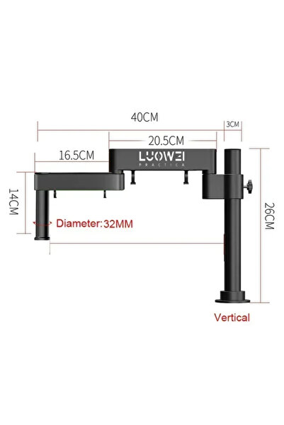 Choice 32MM Vertical Luowei LW-017 Rotating Microscope Bracket Arm 360° Unive...