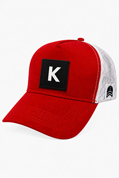 all hats K Letter Patch Detailed Mesh Trucker Baseball Cap