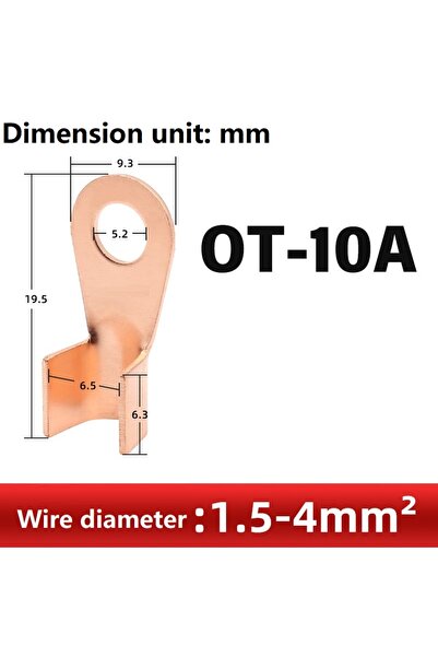 choice2 50Pcs OT10A 10/50PCS Copper OT Terminal Non-Insulated Wire Connector ...