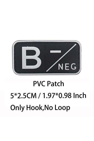Choice35 06-White B NEG رقعة صغيرة بخطاف، شارات PVC لفصائل الدم A B AB O POS ...