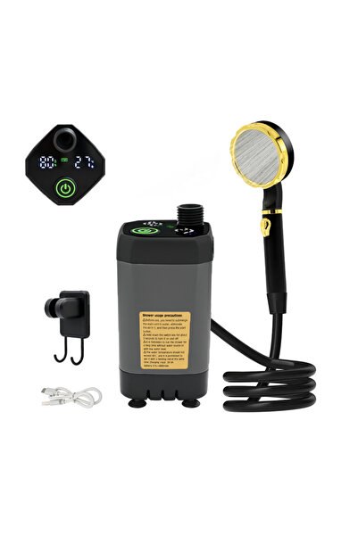 Choice grey Camping Shower Pump RV Outdoor Shower Kit Camp Shower w/Full Scre...
