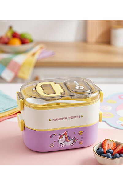 ALPA STORE Fixpoint 1100 ML Double Lunch Box Paslanmaz Çelik 2 Katlı Beslenme...