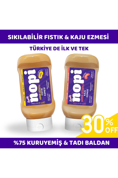 Nopi Foods Nopi Handy – Sıkılabilir Kaju & Yer Fıstığı Ezmesi (2 x 330 g)