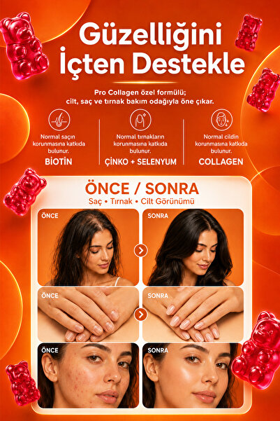 Lifecell Pro Collagen Skin Bloom | Cilt vitamini Kolajen, Hyaluronik asit, Vitamin E içeren Kompleks Gıda Takviyesi