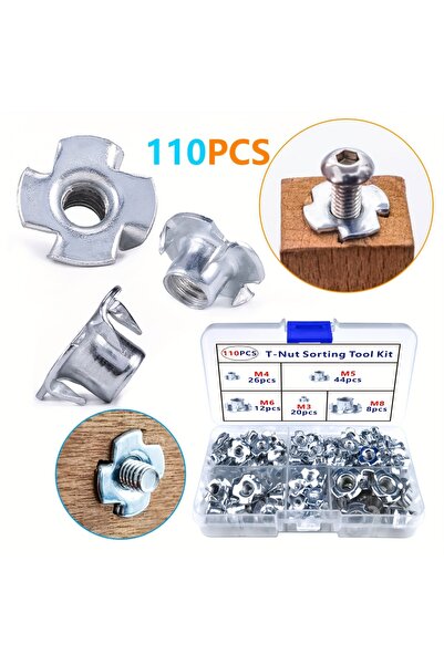Choice 110PCS 75/120/220 Four Point Insert Nuts with 4 Impact Points for Clim...