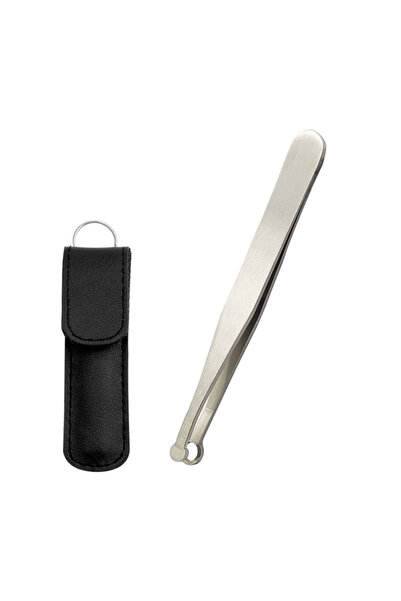 Choice6 C614-silver and bag Universal Nose Hair Trimming Tweezers Stainless S...