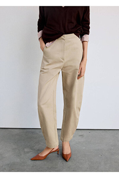 MANGO Woman Pileli baggy pantolon