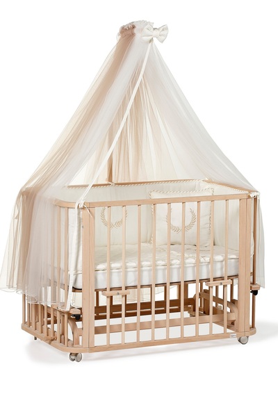 EGEBABY Doğal Ahşap 4in1 Beşik Takım (BL) 70 X 110-anneyanı, Karyola, Oyun Pa...