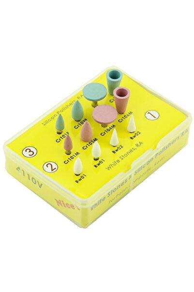 Choice1 طقم ملمع سيليكوني مركب للأسنان 4110V لطحن البورسلين/المواد الطبيعية ب...