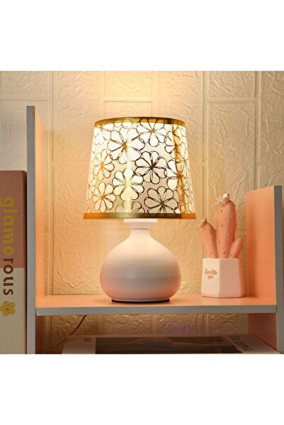 Choice Warm White YELLOW USB Modern Fabric Desk Lamp with Wire Control Switch...