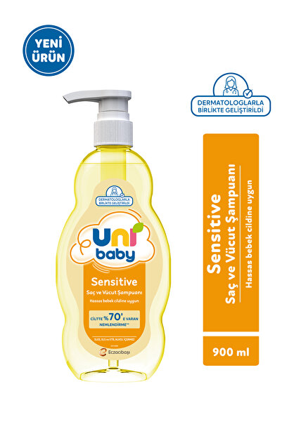 Uni Baby Sensitive Saç ve Vücut Şampuanı 900 ml 3'lü