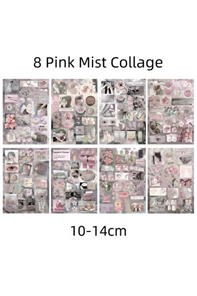 Choice Pack of 8 pieces 8 Pieces of Pink Mist Comic Cut Film Stickers, Healin...