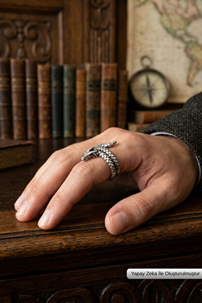 Begondio Snake Special Design Masculine Adjustable Men's Ring