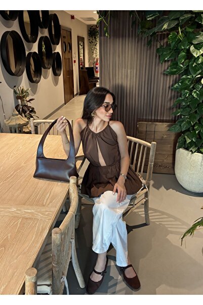 nowglamup Bitter Brown Leather Bag