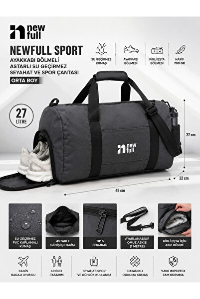 NEWFULL Sport Shoe Compartmented Waterproof Travel and Sport Bag - Medium Size