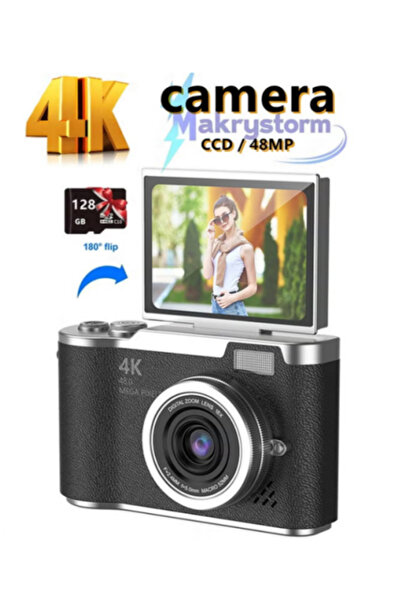 Makrystorm 4k CCD Digital Zoom Student Digital Camera 48MP Portable Digital P...