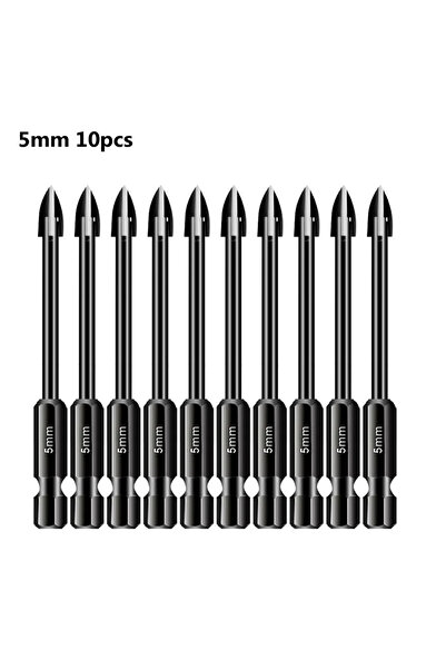 Choice4 5mm 10pcs 5pcs/10pcs Cross Hex Drill Bit Set For Tile Porcelain Glass...