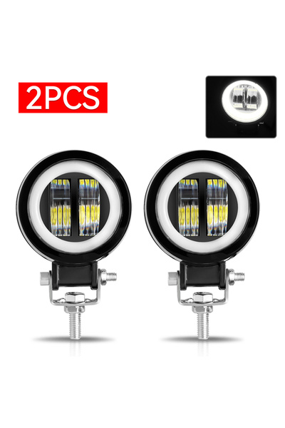 Choice7 2x ROUND WHITE 3INCH 20W Motorcycle LED Angel EyeWork Light Bar spot ...