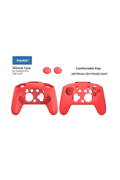 choice2 Red DOBE Ultra-Thin Silicone Case TNS-5178 for Switch 2 Pro Controlle...