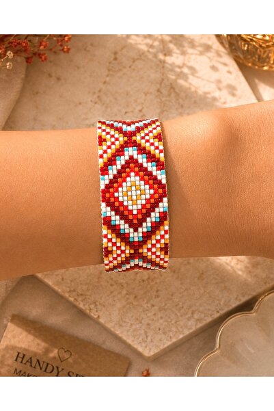 hand shey Kilim Motif - Miyuki Boncuk Bileklik | El Yapımı - İnce El İşçiliği