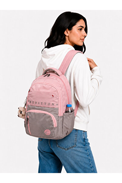 Bevitton Bvt-34400 School Bag Water Resistant Fabric Unisex Powder-Mink Schoo...