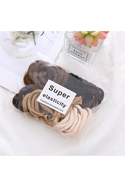 Choice5 brown 50PCS/Set Women Girls Basic Hair Bands 4cm Simple Scrunchies El...