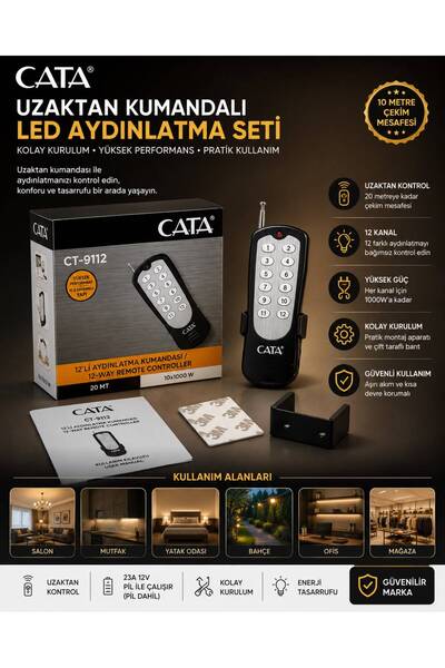 Cata CT-9152 10'LU AYDINLATMA KUMANDASI