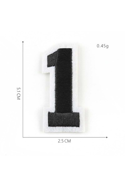 Choice8 Black-1 Black,White,Red,Blue 0~9 Number Letter Applique Patch Thermoc...